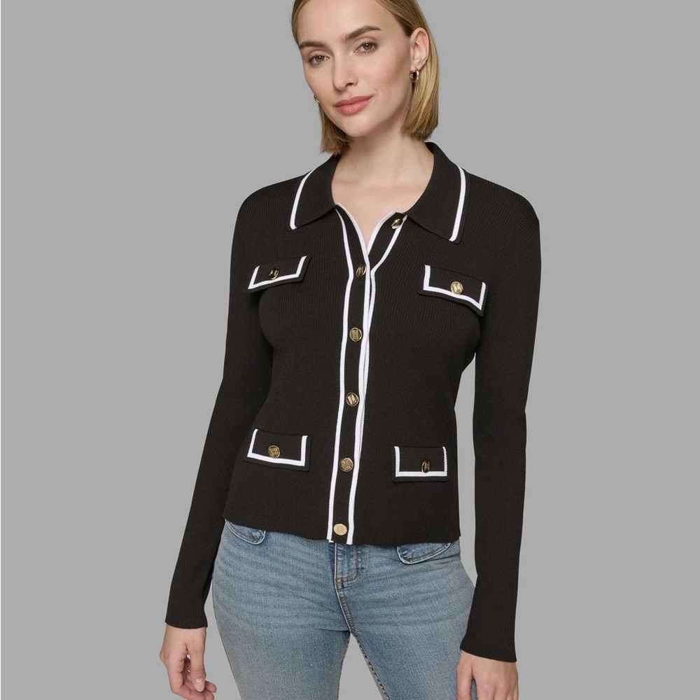 Karl Lagerfeld Paris Lady Cardigan with Piping